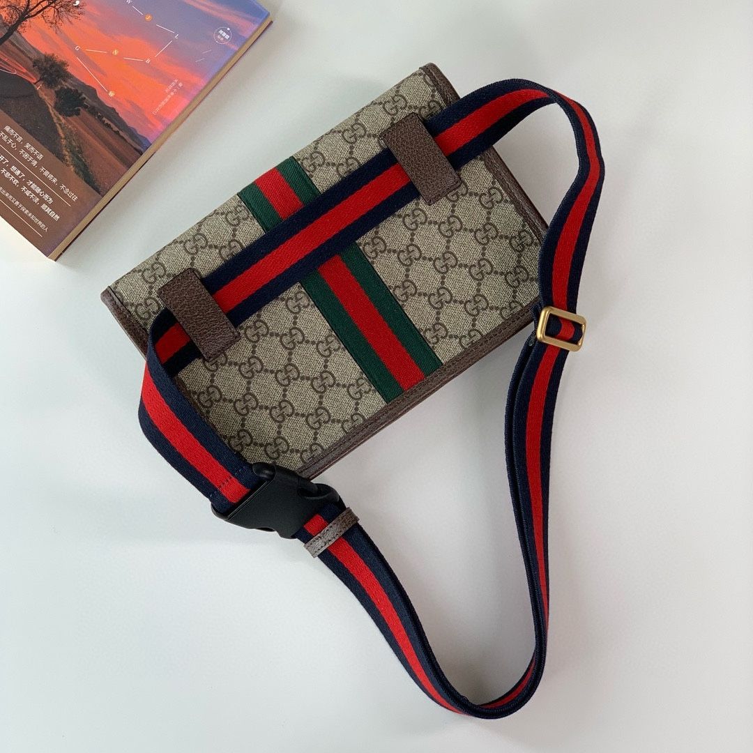 Gucci Ophidia Gg Small Belt Bag Beige And Ebony Supreme