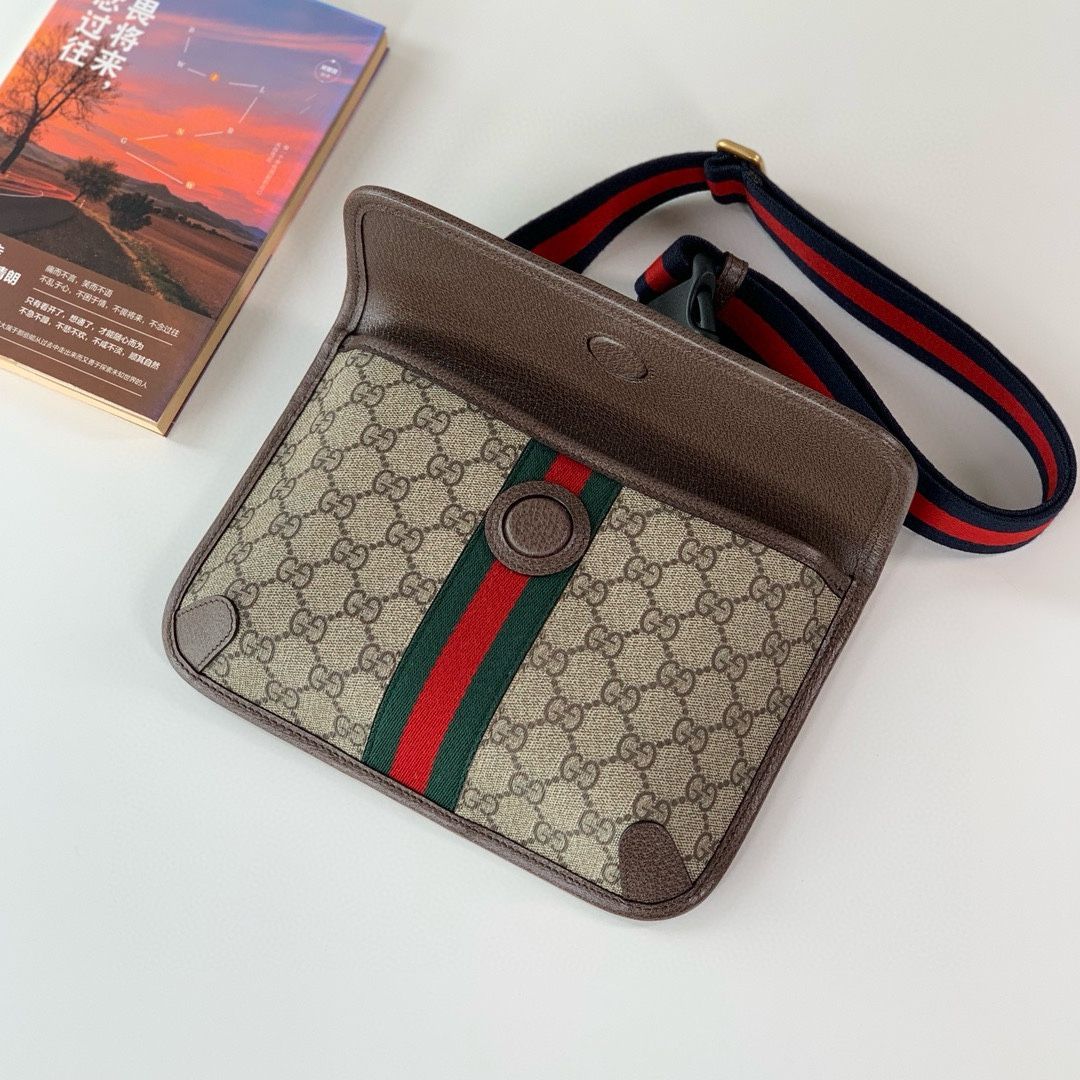 Gucci Ophidia Gg Small Belt Bag Beige And Ebony Supreme