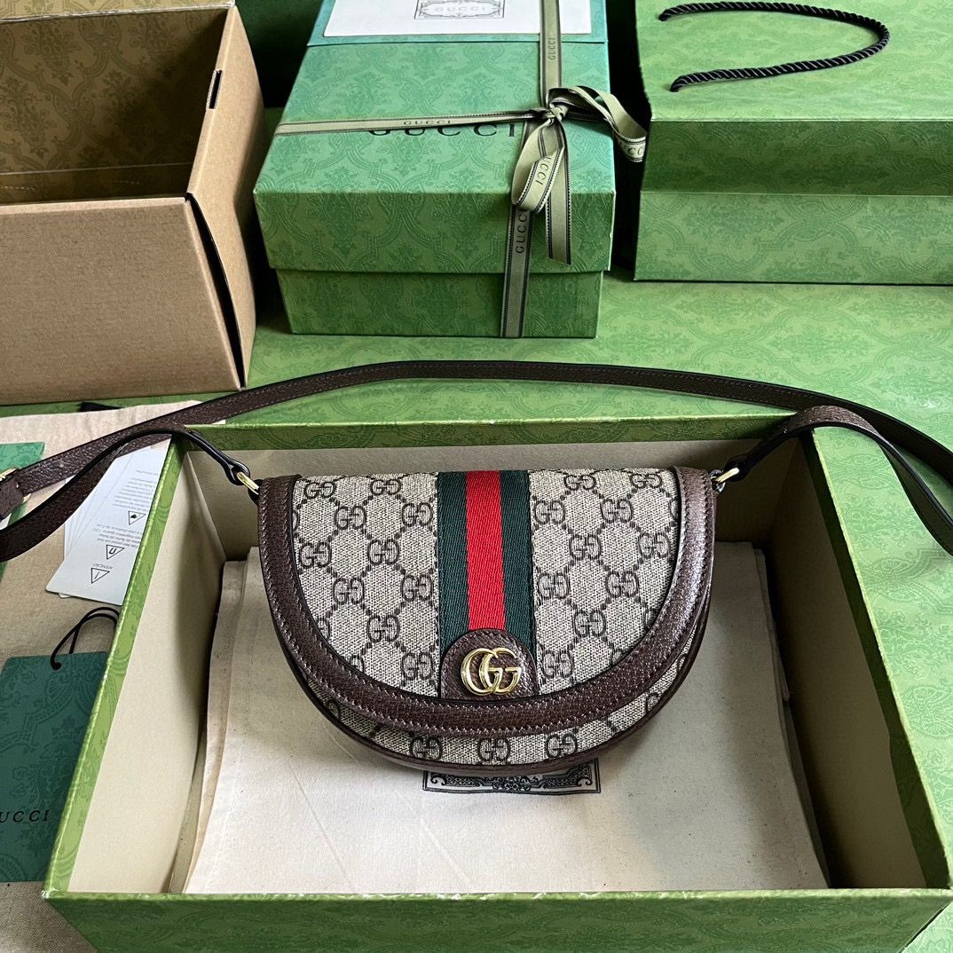 Gucci Ophidia Mini Gg Shoulder Bag Beige And Ebony Supreme