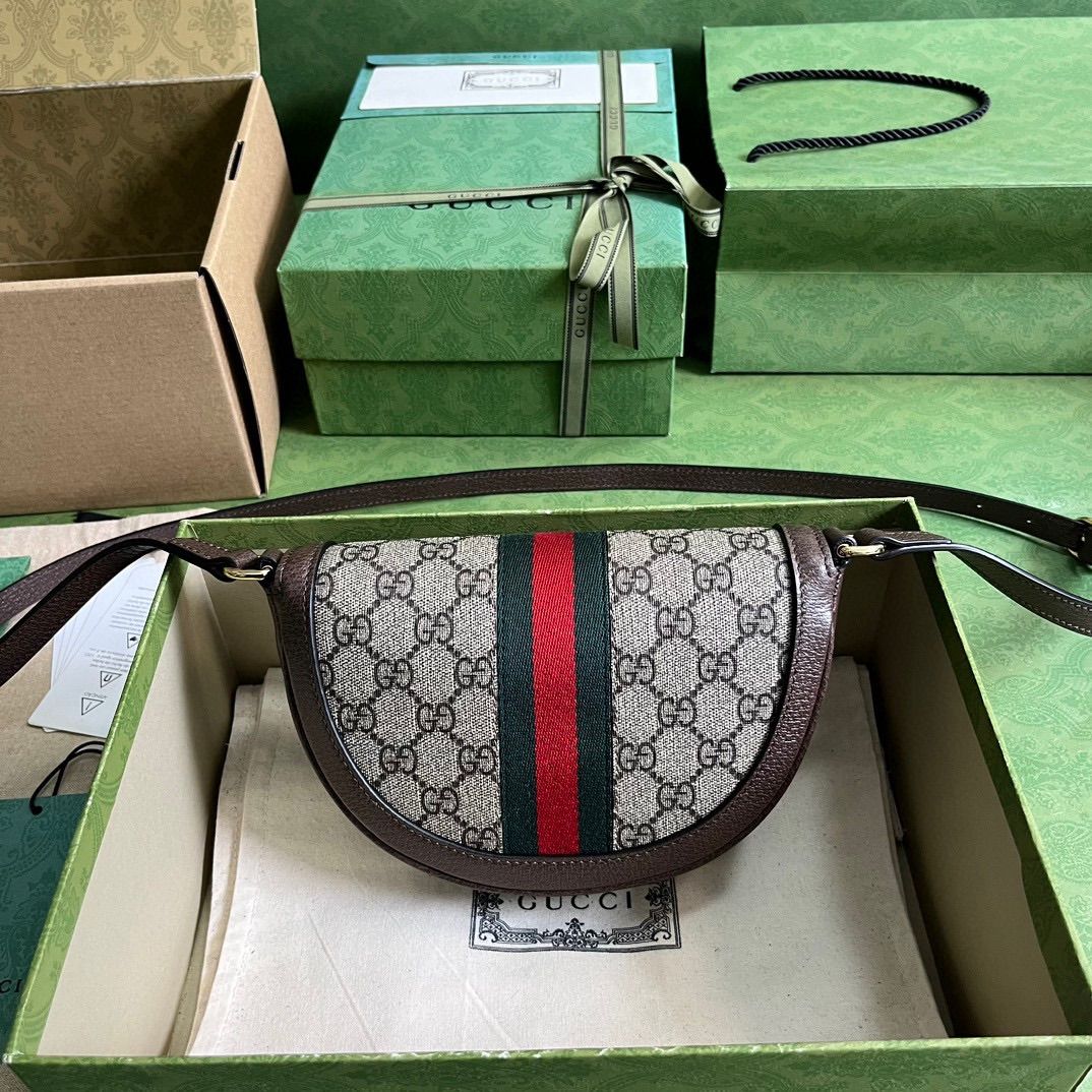 Gucci Ophidia Mini Gg Shoulder Bag Beige And Ebony Supreme