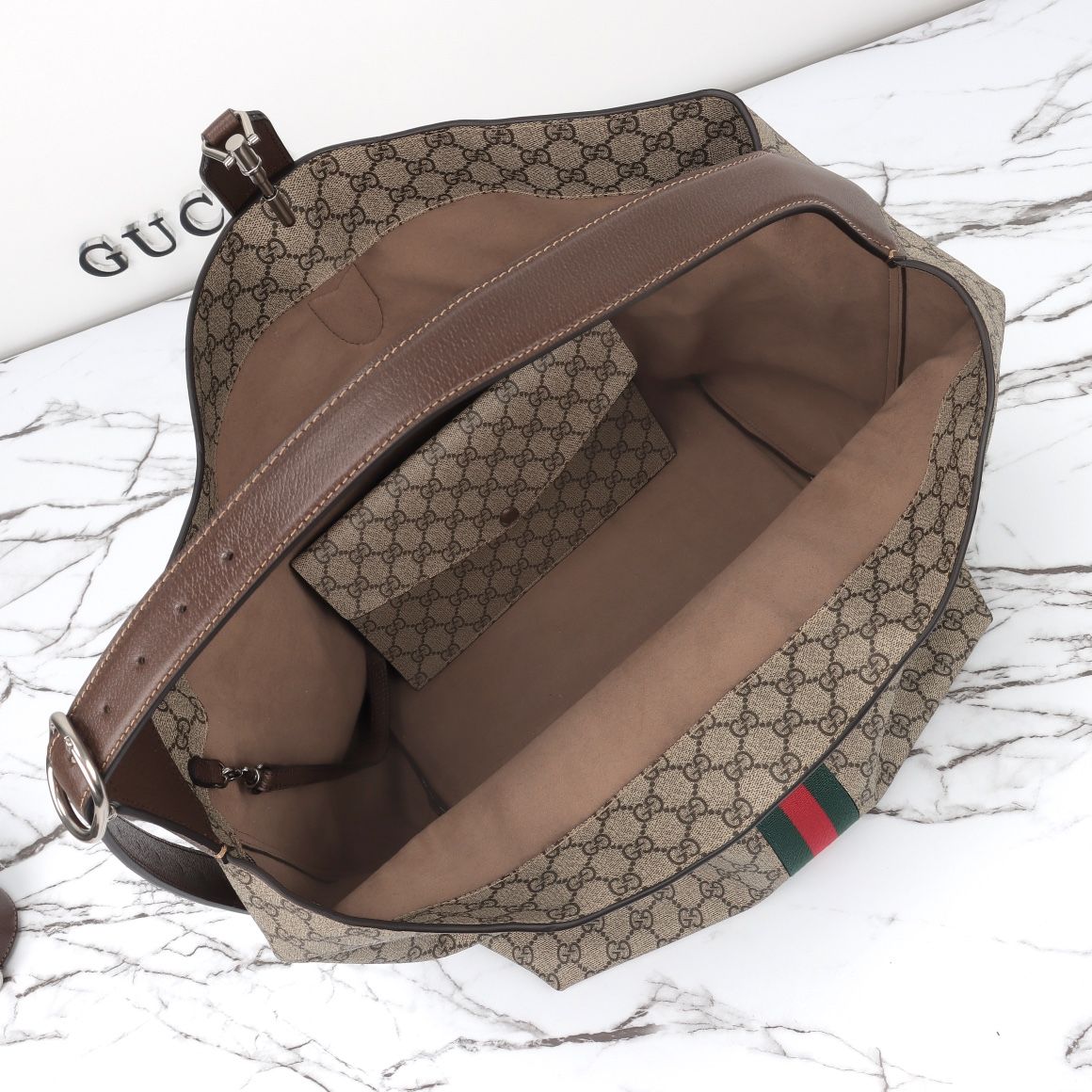 Gucci Jackie 1961 Medium Crossbody Bag Beige And Ebony Supreme