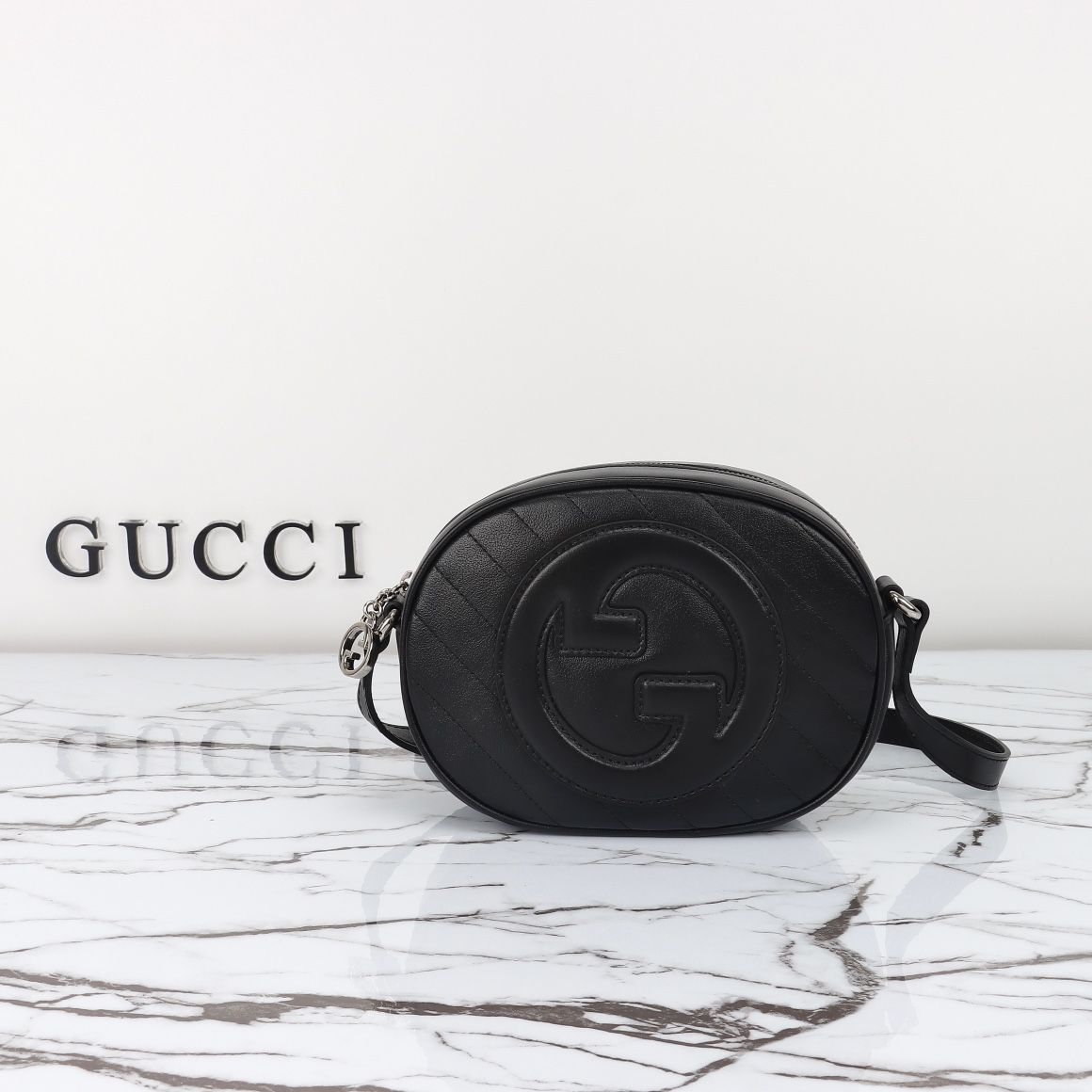 Gucci Blondie Mini Shoulder Bag Black Leather