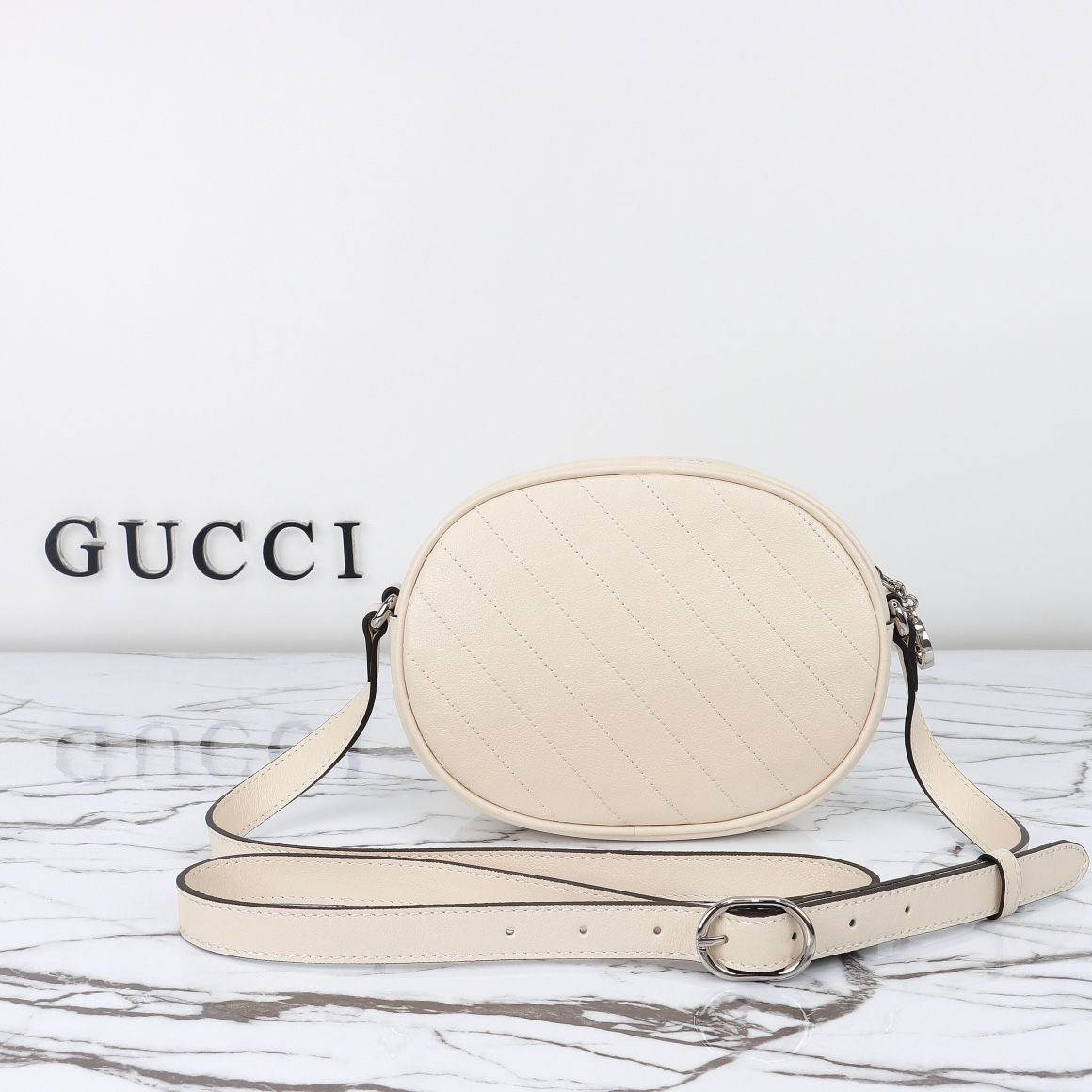 Gucci Blondie Mini Shoulder Bag White Leather