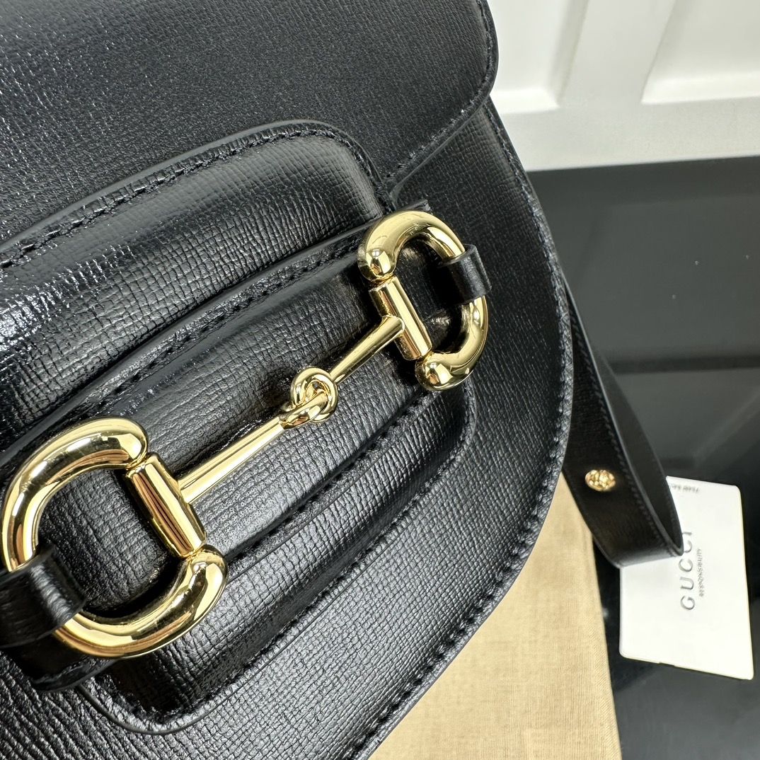 Gucci Horsebit 1955 Mini Rounded Bag Black Leather