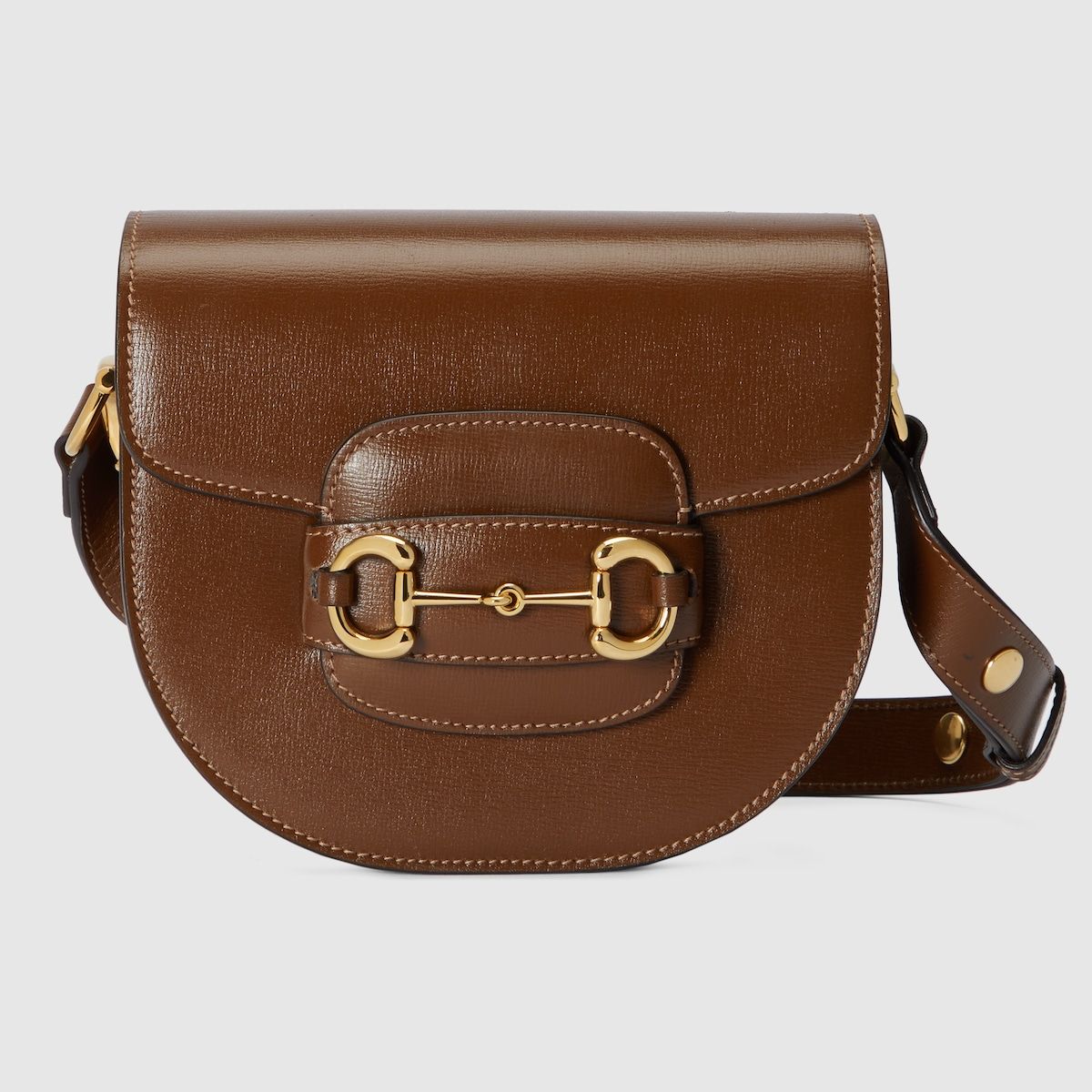 Gucci Horsebit 1955 Mini Rounded Bag Brown Leather