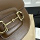 Gucci Horsebit 1955 Mini Rounded Bag Brown Leather