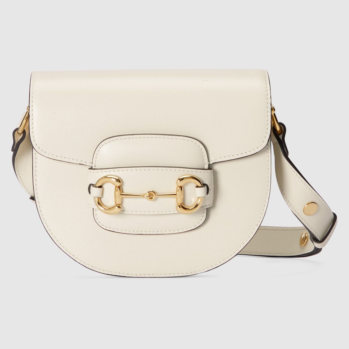 Gucci Horsebit 1955 Mini Rounded Bag White Leather