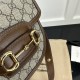 Gucci Horsebit 1955 Mini Rounded Bag Gg Supreme