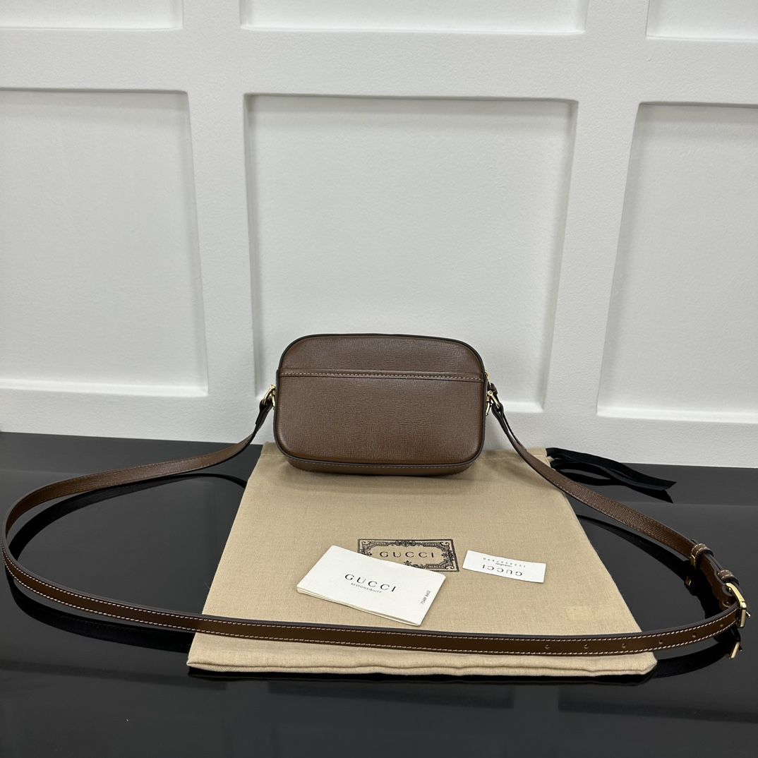 Gucci Horsebit 1955 Small Shoulder Bag Brown Leather