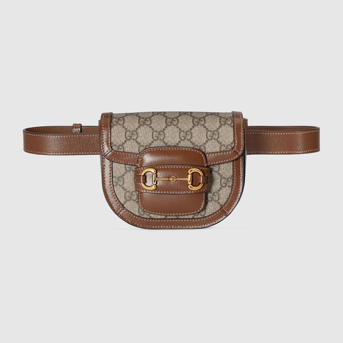 Gucci Horsebit 1955 Rounded Belt Bag Beige And Ebony Supreme