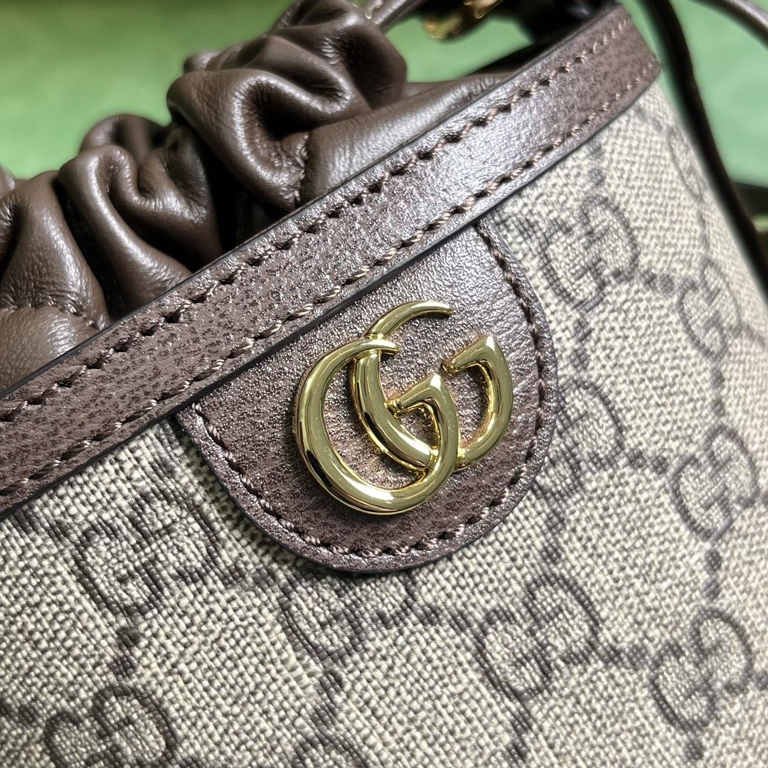 Gucci Ophidia Mini Bucket Bag Beige And Ebony Supreme