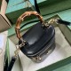 Gucci Mini Bamboo Shoulder Bag Black Leather