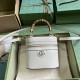 Gucci Mini Bamboo Shoulder Bag White Leather