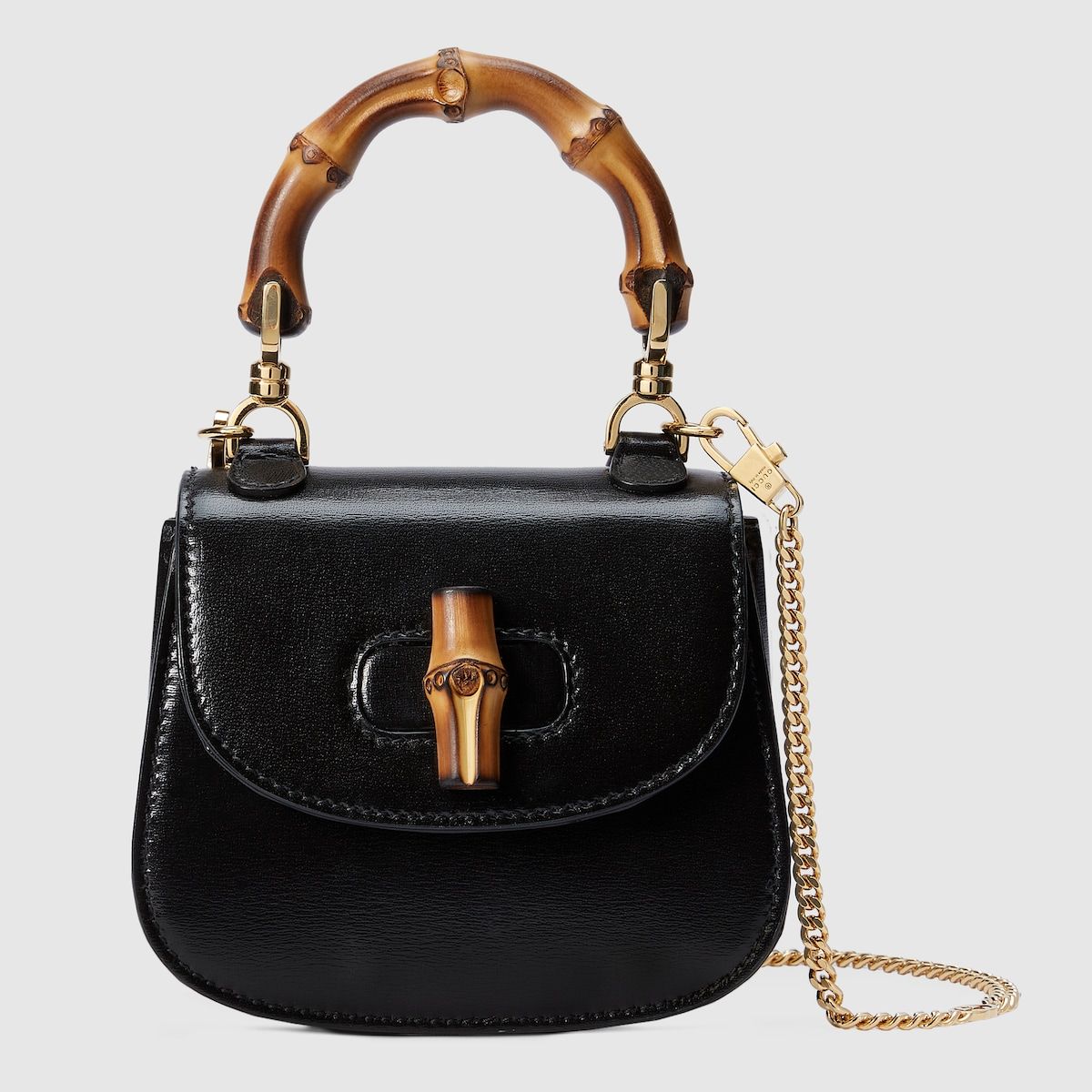 Gucci Bamboo 1947 Super Mini Bag Black Leather