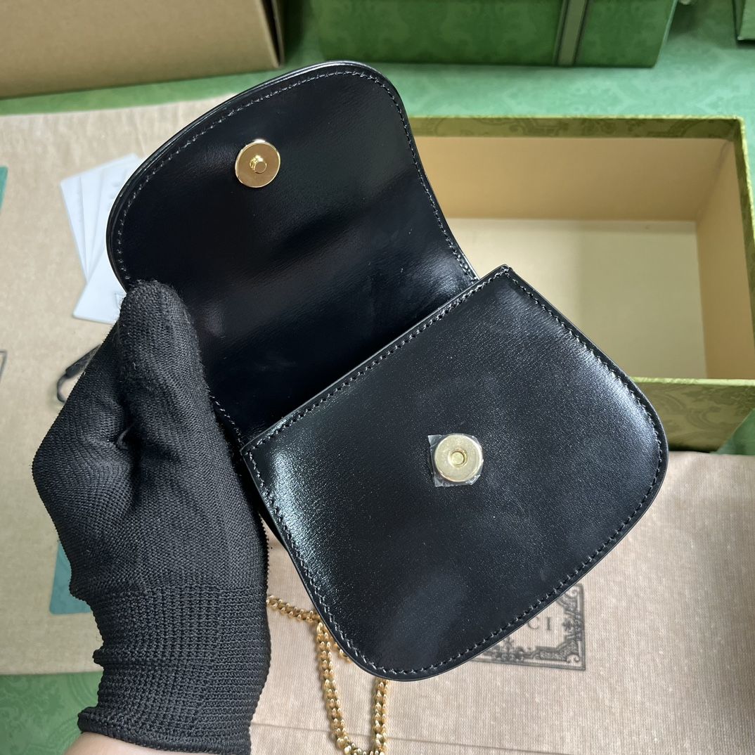 Gucci Bamboo 1947 Super Mini Bag Black Leather