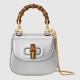 Gucci Bamboo 1947 Super Mini Bag Metallic Silver Leather