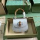 Gucci Bamboo 1947 Super Mini Bag Metallic Silver Leather