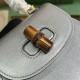 Gucci Bamboo 1947 Super Mini Bag Metallic Silver Leather