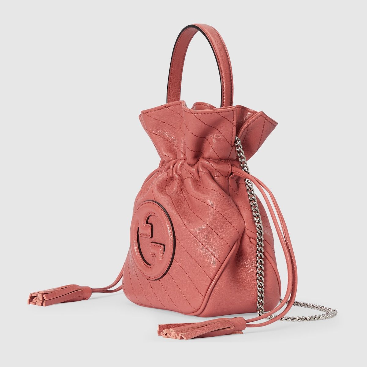 Gucci Blondie Mini Bucket Bag Pink Leather