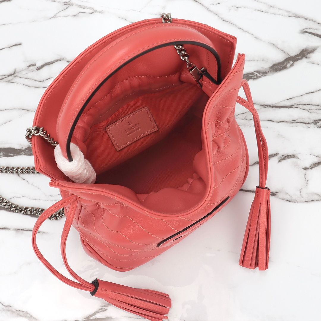 Gucci Blondie Mini Bucket Bag Pink Leather