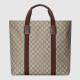 Gucci Gg Tender Medium Tote Bag Beige And Ebony Supreme Tender