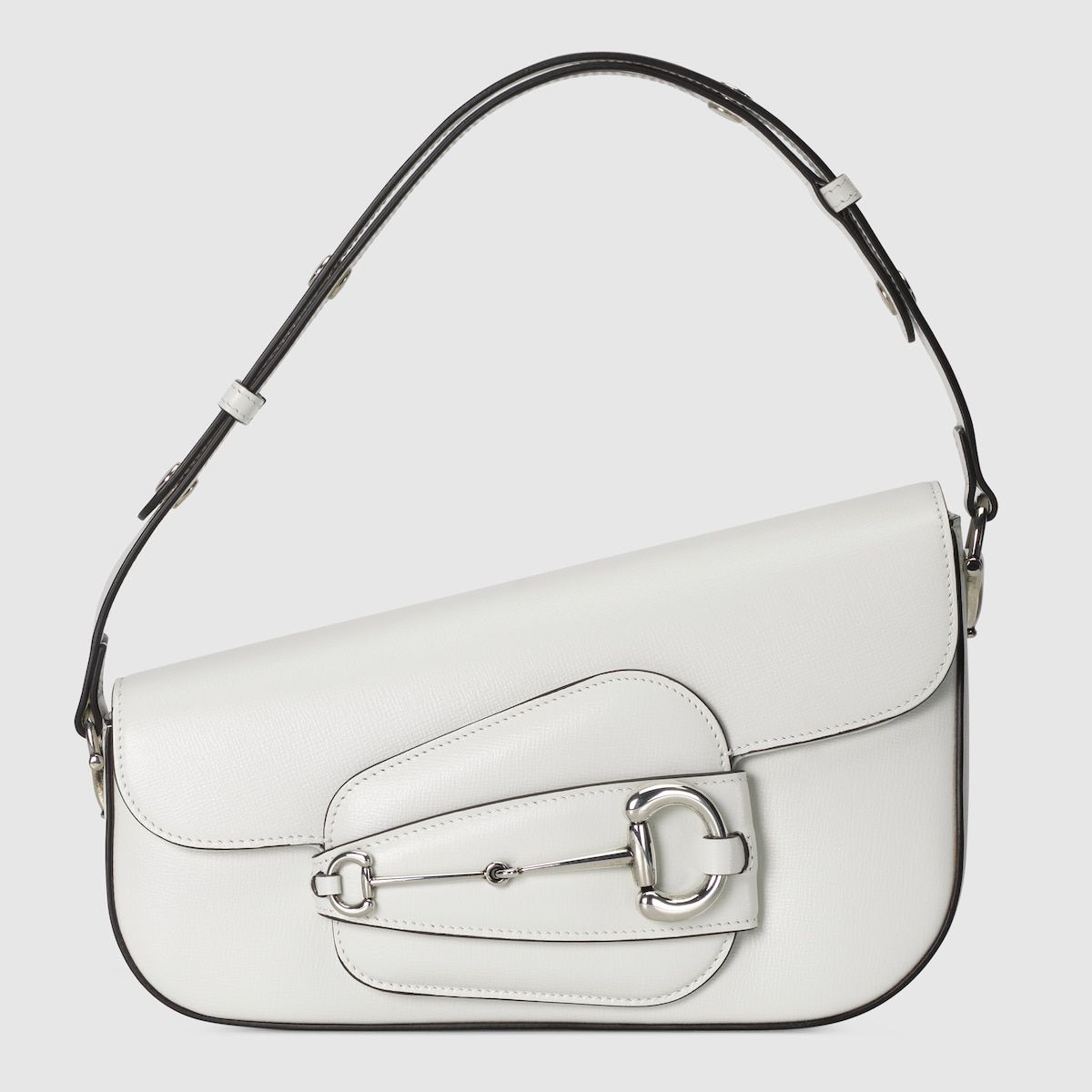 Gucci Horsebit 1955 Small Shoulder Bag White Leather