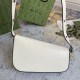 Gucci Horsebit 1955 Small Shoulder Bag White Leather