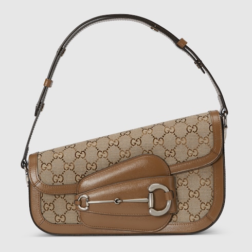 Gucci Horsebit 1955 Small Shoulder Bag Beige And Ebony