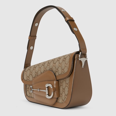 Gucci Horsebit 1955 Small Shoulder Bag Beige And Ebony