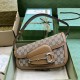 Gucci Horsebit 1955 Small Shoulder Bag Beige And Ebony