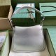 Gucci Horsebit Slim Small Shoulder Bag Metallic Silver Leather