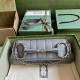 Gucci Horsebit Chain Medium Shoulder Bag Grey Leather