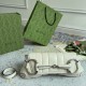 Gucci Horsebit Chain Medium Shoulder Bag White Leather