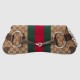 Gucci Horsebit Chain Medium Shoulder Bag Beige And Ebony Gg Canvas