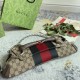 Gucci Horsebit Chain Medium Shoulder Bag Beige And Ebony Gg Canvas