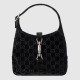 Gucci Jackie 1961 Small Shoulder Bag Black Gg Velvet