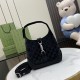 Gucci Jackie 1961 Small Shoulder Bag Black Gg Velvet