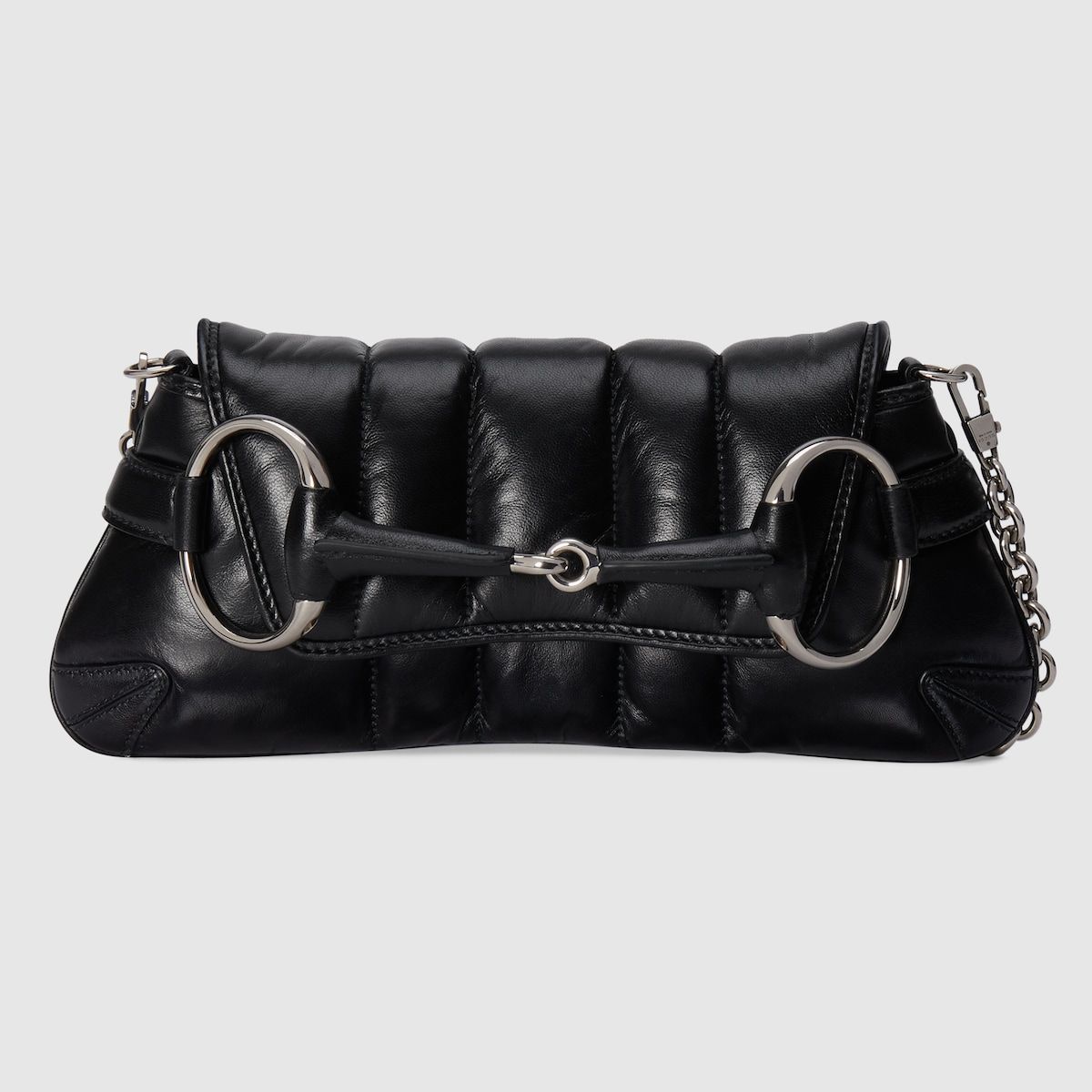 Gucci Horsebit Chain Small Shoulder Bag Black Leather