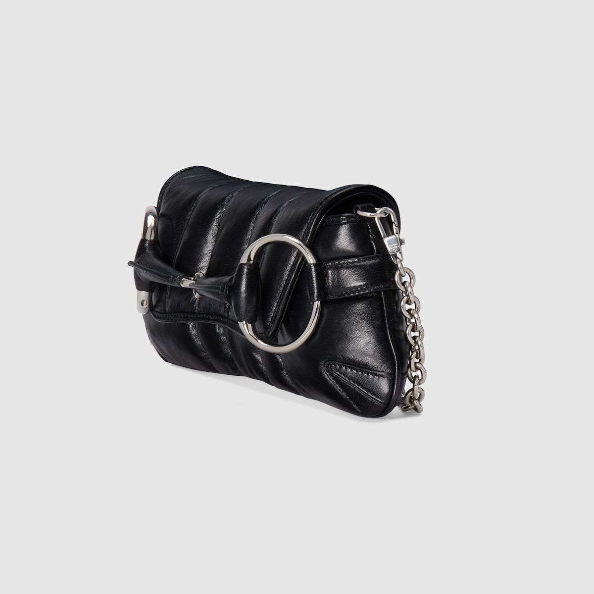 Gucci Horsebit Chain Small Shoulder Bag Black Leather