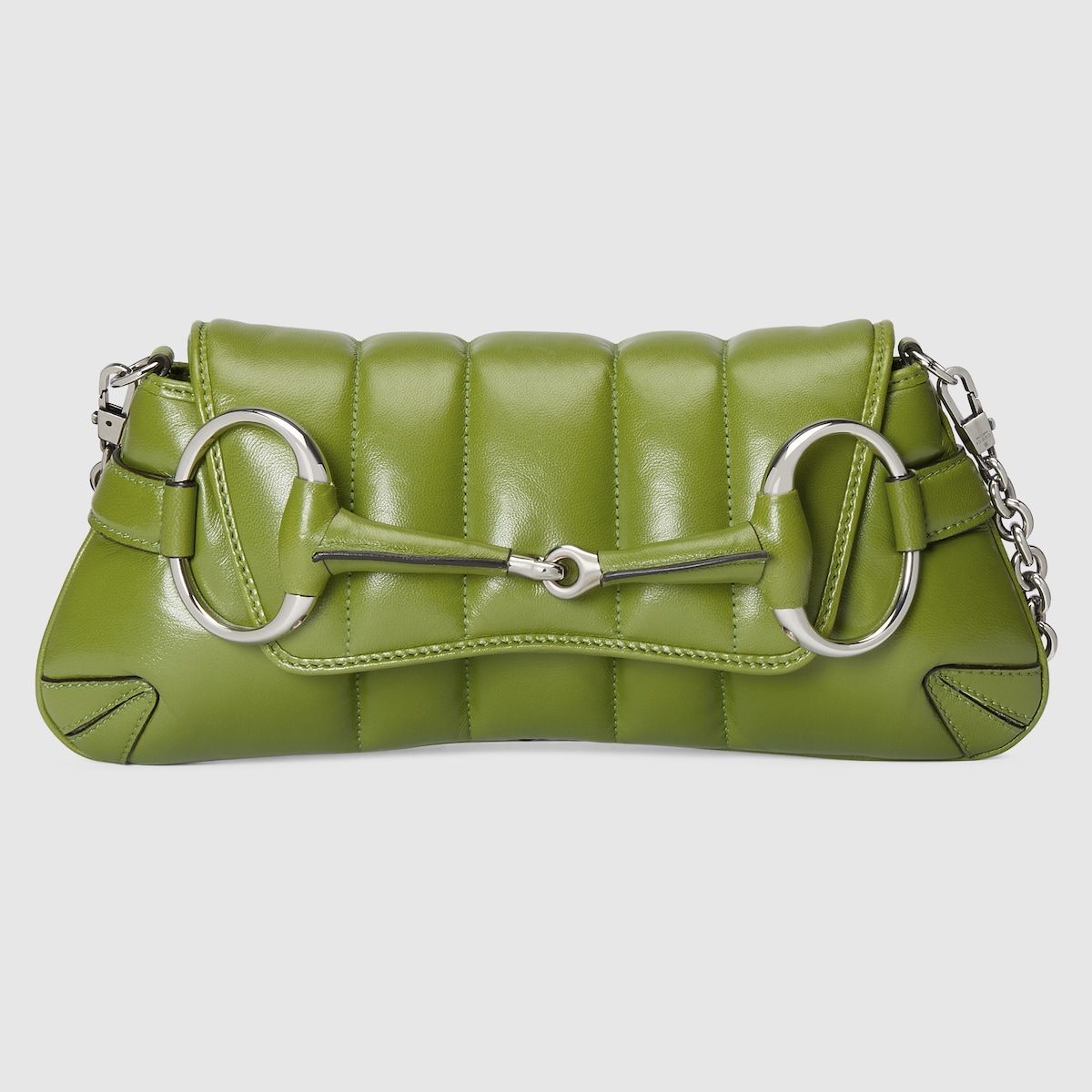 Gucci Horsebit Chain Small Shoulder Bag Green Leather