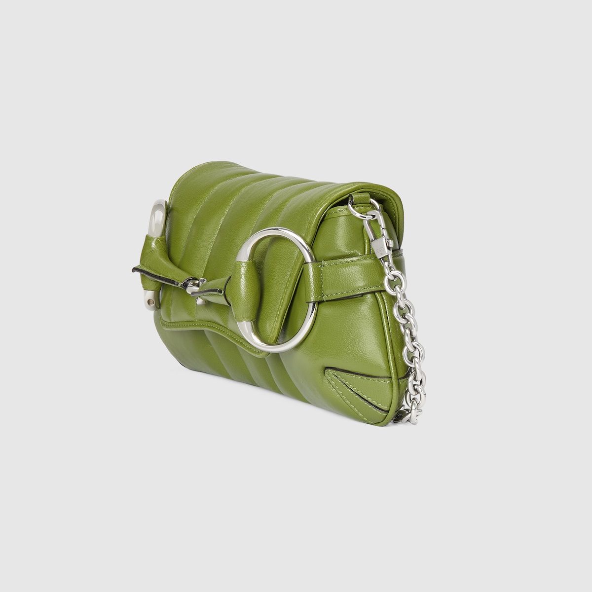 Gucci Horsebit Chain Small Shoulder Bag Green Leather