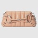 Gucci Horsebit Chain Small Shoulder Bag Rose Beige Leather