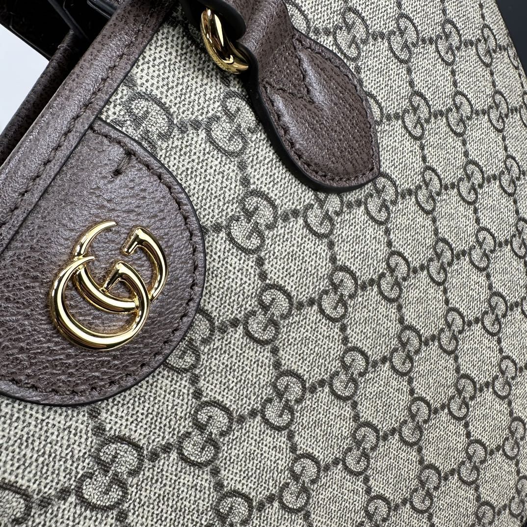 Gucci Ophidia Gg Mini Tote Bag Beige And Ebony Supreme