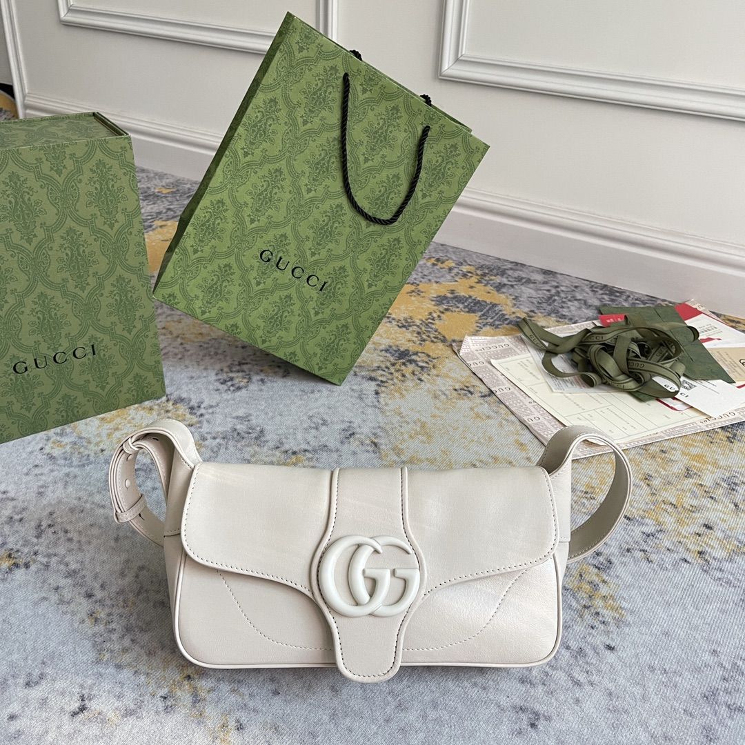 Gucci Aphrodite Small Shoulder Bag White Leather