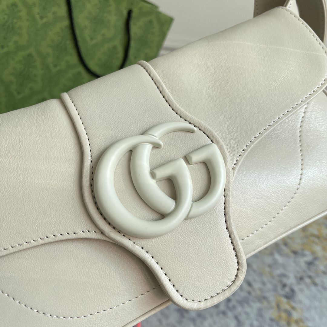 Gucci Aphrodite Small Shoulder Bag White Leather