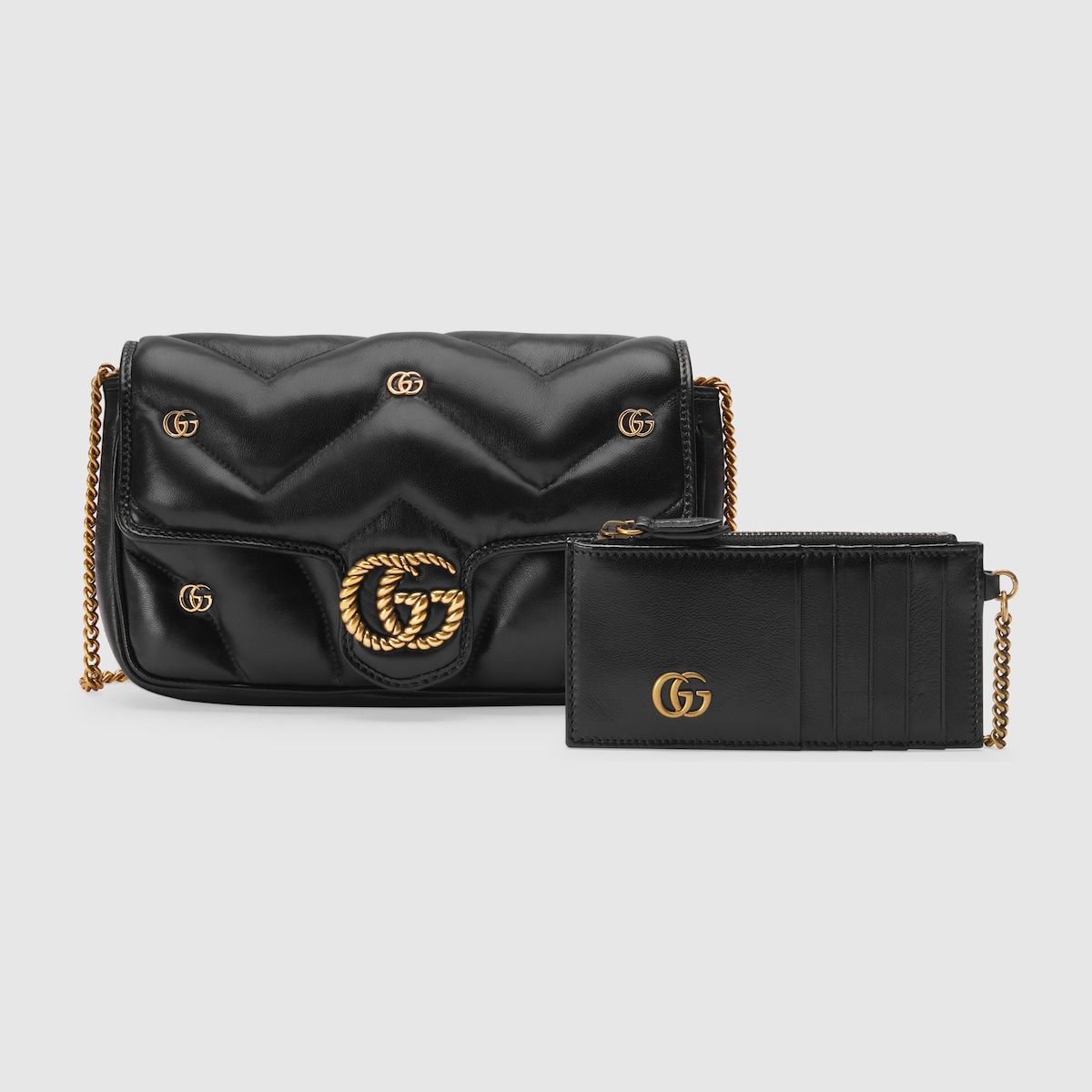 Gucci Gg Marmont Mini Bag Black Leather