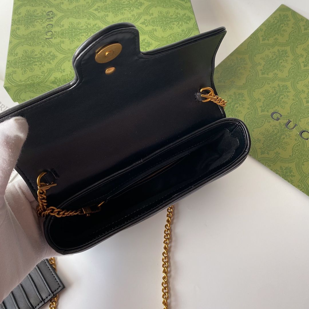 Gucci Gg Marmont Mini Bag Black Leather