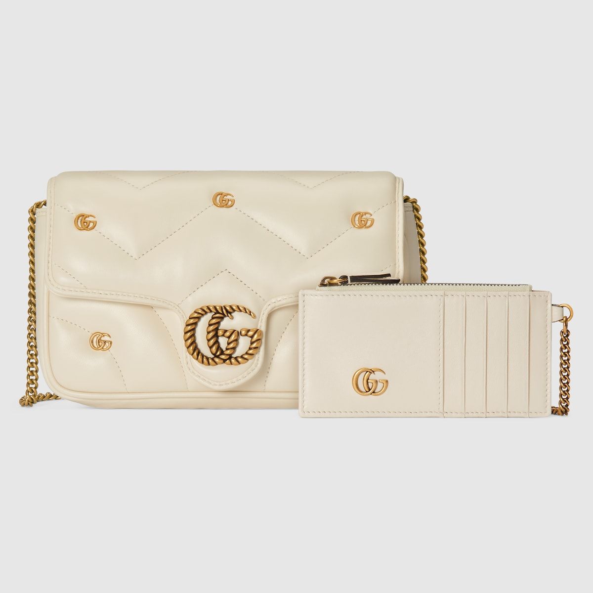 Gucci Gg Marmont Mini Bag Ivory Leather