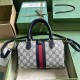 Gucci Ophidia Gg Mini Top Handle Bag Beige And Blue Canvas