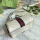 Gucci Ophidia Gg Mini Top Handle Bag Beige And White Canvas